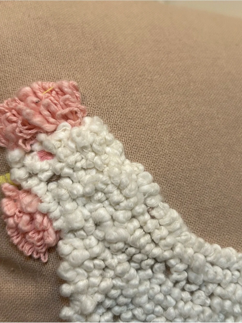 Plush Embroidered Chicken Family Pillow - Pink